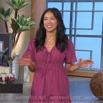 Chi-Lan Lieu’s magenta maxi dress on The Talk