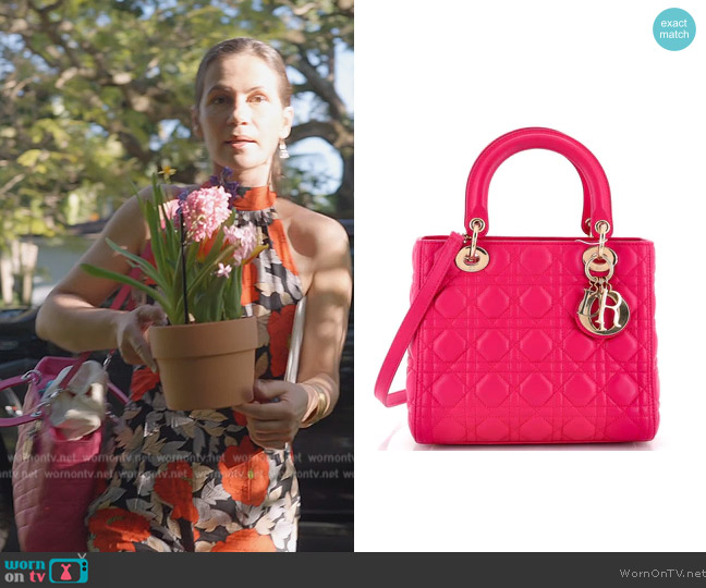 Christian Dior Lady Bag Cannage Quilt Bag worn by Julia Lemigova (Julia Lemigova) on The Real Housewives of Miami