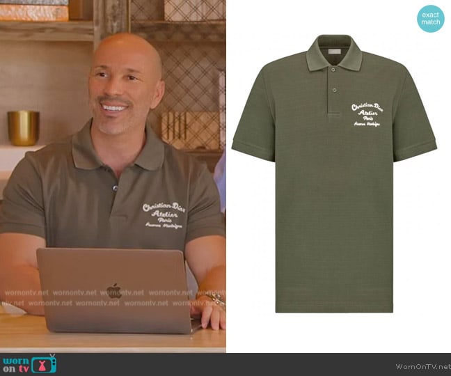 Christian Dior Polo Shirt worn by Brett Oppenheim on Selling Sunset