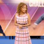 Chris’ rainbow check dress on The Morning Show