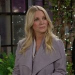 Christine’s long grey coat on The Young and the Restless