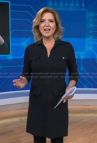 Christine Romans' black utility dress on Today