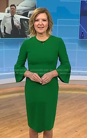 Christine Romans’ green bell sleeve dress on Today