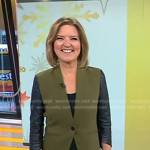 Christine Romans’s green leather sleeve blazer on Today