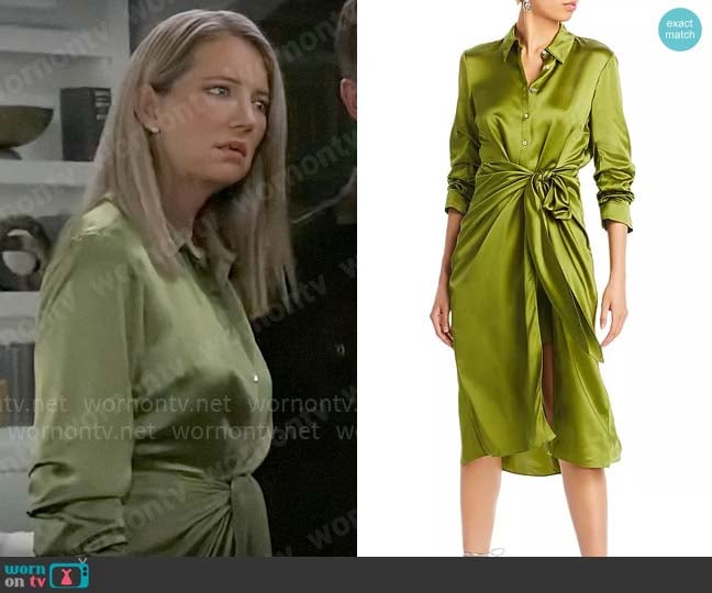 Cinq a Sept Jacey Dress in Moss worn by Nina Reeves (Cynthia Watros) on General Hospital