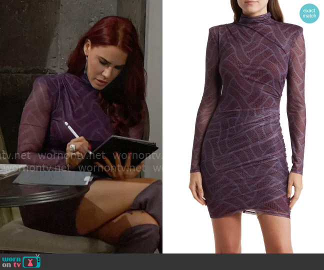 Cinq a Sept Marlene Dress in Calla Lily Lilac worn by Sally Spectra (Courtney Hope) on The Young and the Restless