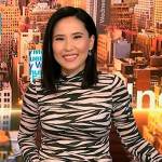 Vicky’s animal print mock neck top on NBC News Daily