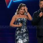 Claudia B’s sequin strapless dress on The Voice