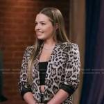 Claudia B’s grey leopard blazer on The Voice