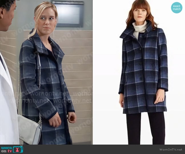 Club Monaco Plaid Jacket worn by Andrea Gates (Lily Anne Harrison) on General Hospital