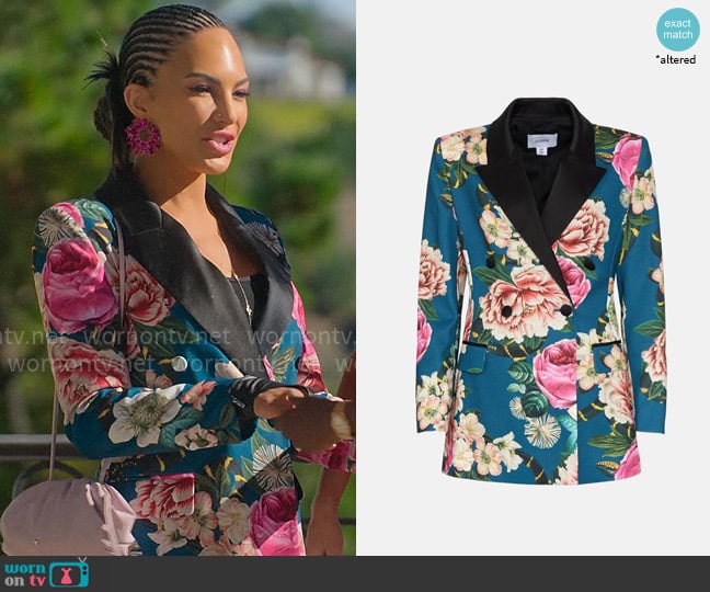 Coast Alexandra Gallagher Premium Printed Blazer worn by Amanza Smith on Selling Sunset