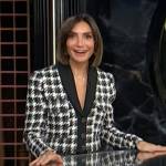 Courtney Lopez’s houndstooth print jacket on E! News