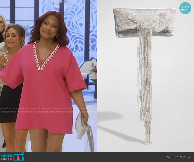 Cult Gaia Banu Mini Embellished Fringe Clutch worn by Garcelle Beauvais on The Real Housewives of Beverly Hills