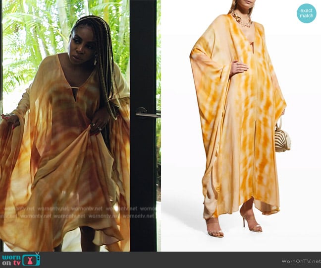 Cult Gaia Thara Dyed Coverup Caftan worn by  on The Real Housewives Ultimate Girls Trip