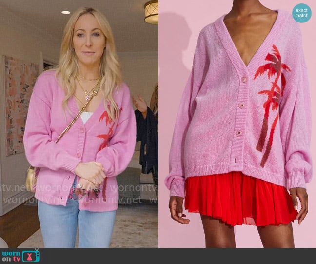 Cynthia Rowley Intarsia Cardigan worn by Nikki Glaser on Selling Sunset