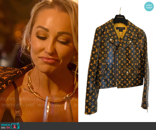 Louis Vuitton  Monogram Leather Jacket worn by Mary Fitzgerald on Selling Sunset