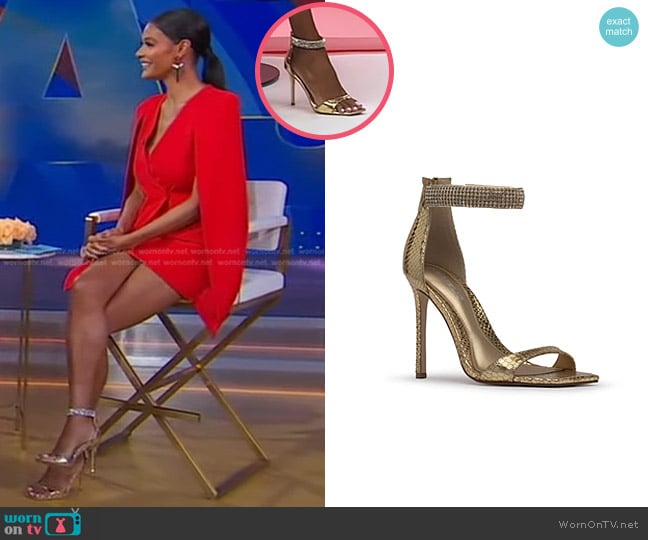 D'Amelio Havri Gold Heel worn by Tamica Lee on Good Morning America