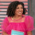 Damona Hoffman’s pink tulle top on Access Hollywood