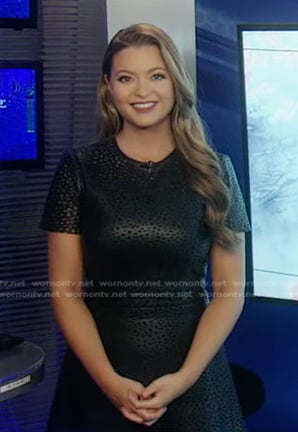 Dani's black laser cut leather dress on Good Morning America