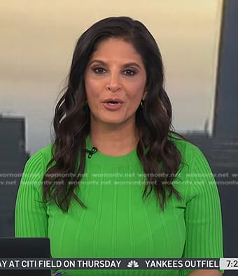 Darlene's green ribbed dress on Today