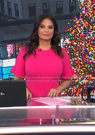 Darlene’s pink flutter sleeve dress on Today