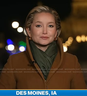 Dasha Burns's brown stand collar coat on Today