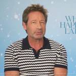 David Duchovny’s stripe polo on Access Hollywood