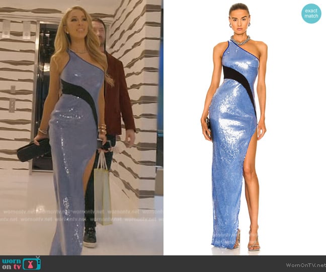 David Koma Sequin One Shoulder Gown worn by Lisa Hochstein (Lisa Hochstein) on The Real Housewives of Miami