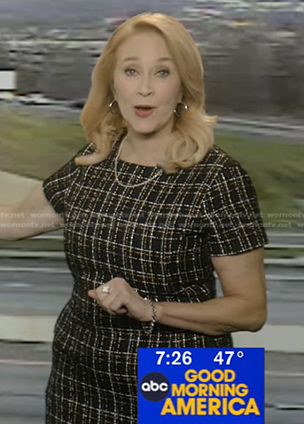 Debbie DuHaime's black tweed dress on Good Morning America