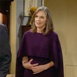 Diane’s purple cape overlay dress on The Young and the Restless