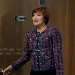 Diane’s purple tweed jacket on General Hospital