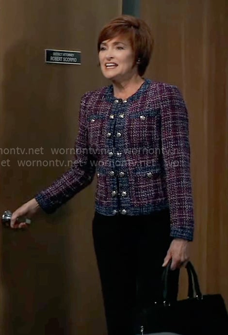 Diane's purple tweed jacket on General Hospital