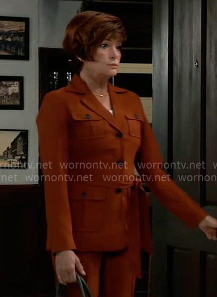 Diane's rust brown suit on General Hospital