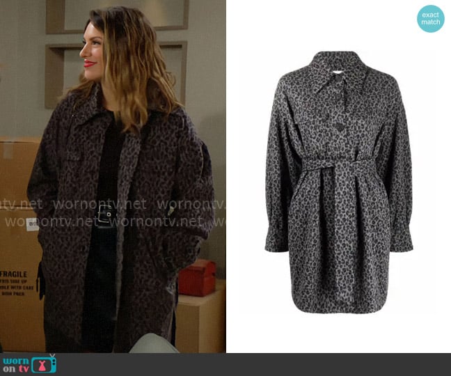 Diane von Furstenberg Manon Coat worn by Chloe Mitchell (Elizabeth Hendrickson) on The Young and the Restless