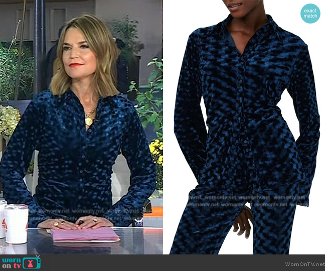 WornOnTV: Savanah’s blue velvet shirt on Today | Savannah Guthrie ...