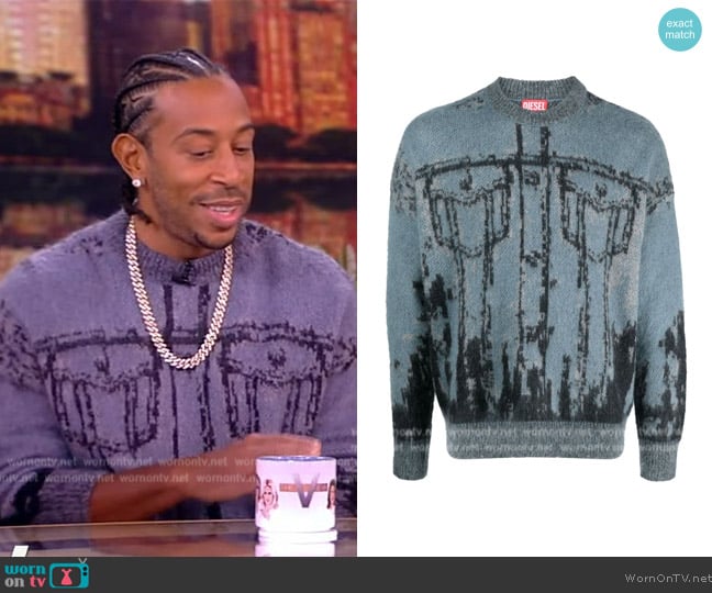 Diesel K-Patmos patterned-intarsia sweatshirt worn by Ludacris on The View