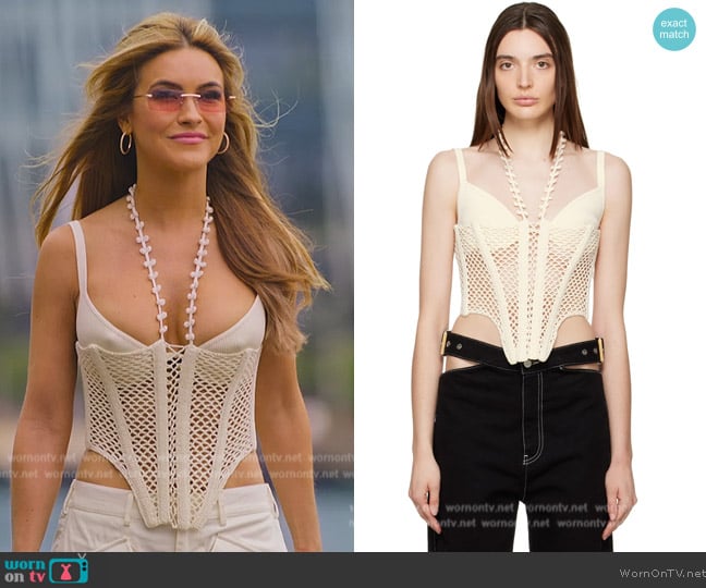 Dion Lee Off-White Coral Corset worn by Chrishell Stause on Selling Sunset