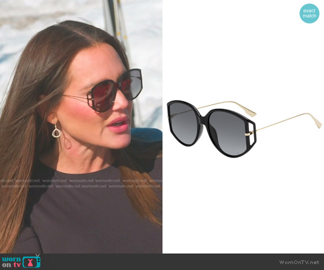 Dior Direction Oversized Round Acetate Sunglasses worn by Meredith Marks on The Real Housewives of Salt Lake City