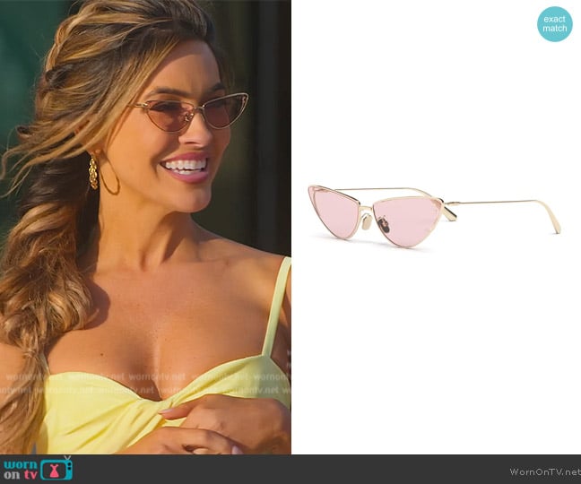 Miss Dior 63mm Oversize Cat Eye Sunglasses worn by Chrishell Stause on Selling Sunset