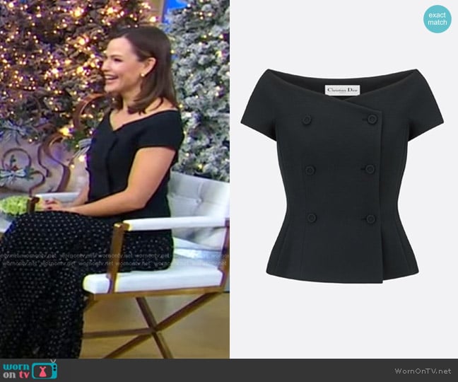 Dior Off-The-Shoulder Jacket worn by Jennifer Garner on Good Morning America