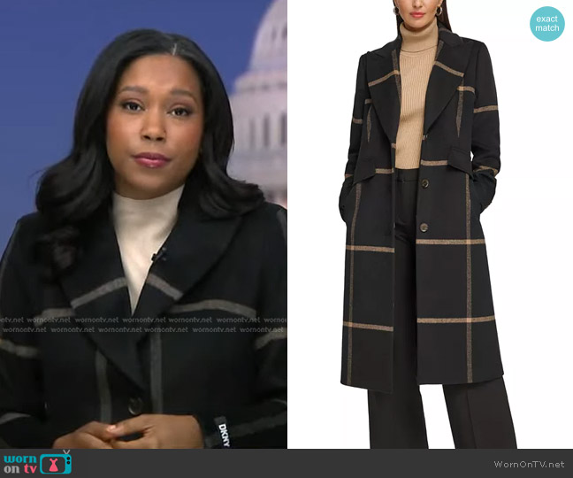 DKNY Single-Breasted Reefer Coat worn by Rachel Scott on Good Morning America