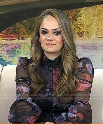 Dr. Nooshin Hosseini’s black floral sheer blouse on Today