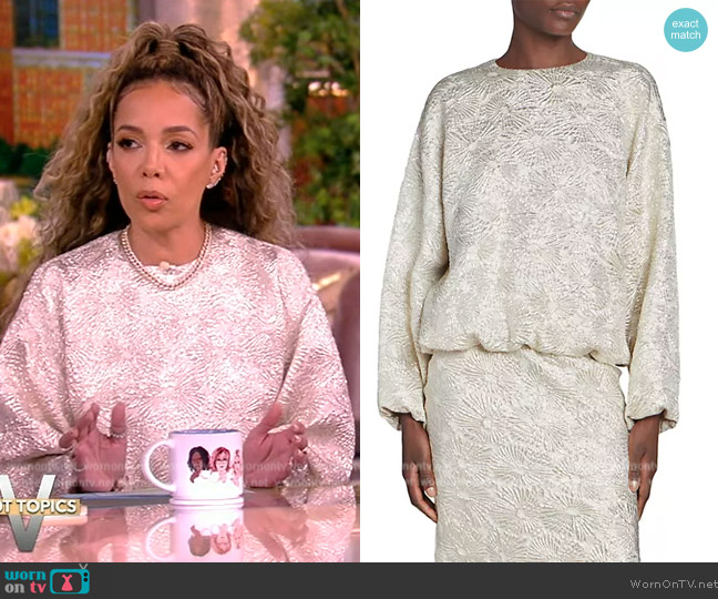 Dries van Noten Capo Floral Silk Jacquard Blouse worn by Sunny Hostin on The View