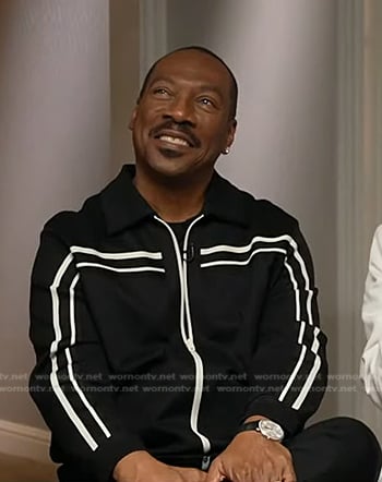 Eddie Murphy’s black striped track jacket on Today