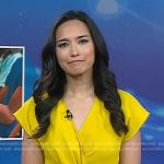 Emilie Ikeda’s yellow twist short sleeve top on Today