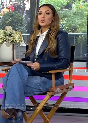 Emily Orozco’s blue leather blazer on Today