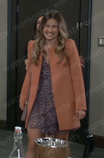 Emma’s coral coat on General Hospital