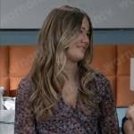 Emma’s purple floral wrap dress on General Hospital