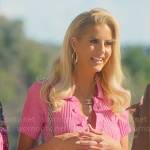 Emma’s pink knit button down dress on Selling Sunset