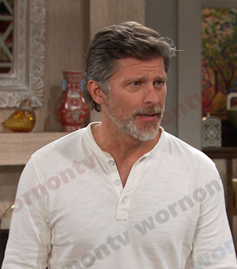 Eric's white henley shirt on Days of our Lives